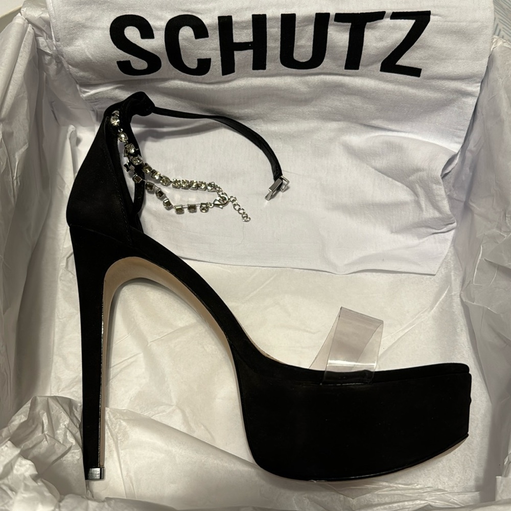 SCHUTZ LAH PLATFORM TRANSPARENT 9.5
